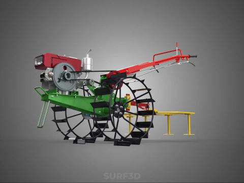 WEEDER SCARIFIER TILLAGE HARROW PLOW WALK BEHIND TRACTOR MACHINE 3D Model