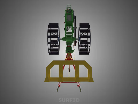 WEEDER SCARIFIER TILLAGE HARROW PLOW WALK BEHIND TRACTOR MACHINE 3D Model
