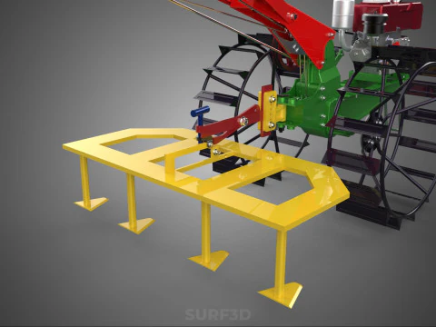 WEEDER SCARIFIER TILLAGE HARROW PLOW WALK BEHIND TRACTOR MACHINE 3D Model