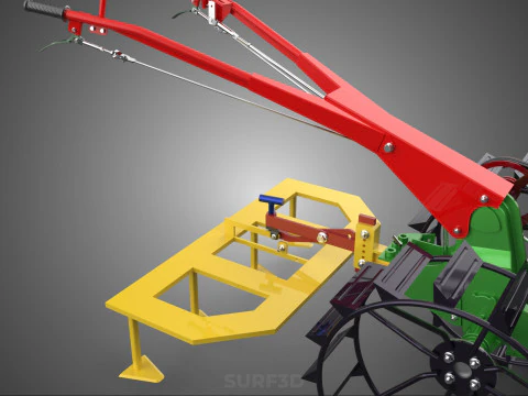 WEEDER SCARIFIER TILLAGE HARROW PLOW WALK BEHIND TRACTOR MACHINE 3D Model