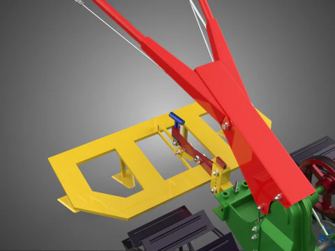 WEEDER SCARIFIER TILLAGE HARROW PLOW WALK BEHIND TRACTOR MACHINE 3D Model