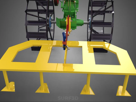WEEDER SCARIFIER TILLAGE HARROW PLOW WALK BEHIND TRACTOR MACHINE 3D Model