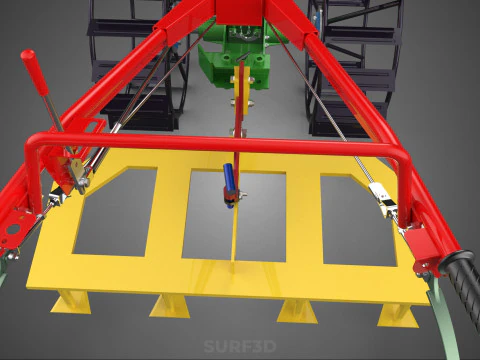 WEEDER SCARIFIER TILLAGE HARROW PLOW WALK BEHIND TRACTOR MACHINE 3D Model