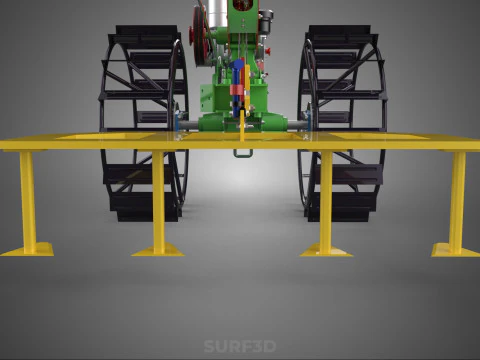 WEEDER SCARIFIER TILLAGE HARROW PLOW WALK BEHIND TRACTOR MACHINE 3D Model