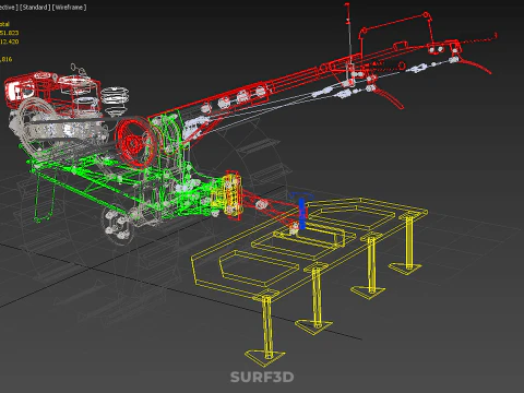 WEEDER SCARIFIER TILLAGE HARROW PLOW WALK BEHIND TRACTOR MACHINE 3D Model