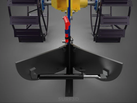 BLADE MOLD MOULD BOARD FURROW PLOUGH TWO CAGE WHEEL HAND TRACTOR 3D Model