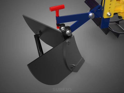 BLADE MOLD MOULD BOARD FURROW PLOUGH TWO CAGE WHEEL HAND TRACTOR 3D Model