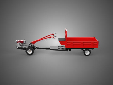 TRAKTOR TRAILER MOBIL KENDARAAN PEDESAAN PETANI CARAVAN DRAY HAULING Model 3D
