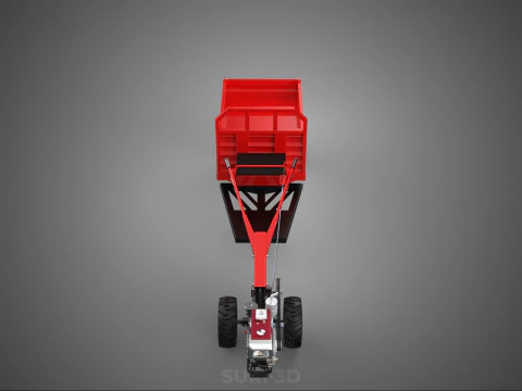 TRACTOR TRAILER CAR RURAL VEHICLE FARMER CARAVAN DRAY HAULING 3D Model