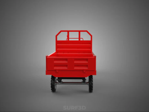 TRACTOR TRAILER CAR RURAL VEHICLE FARMER CARAVAN DRAY HAULING 3D Model
