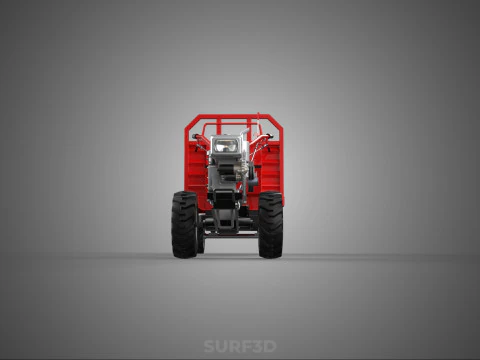 TRACTOR TRAILER CAR RURAL VEHICLE FARMER CARAVAN DRAY HAULING 3D Model