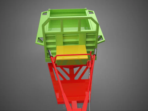 TRACTOR TRAILER TROLLEY TRANSPORT CAR CART CARGO RURAL VEHICLE 3D Model