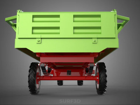 TRACTOR TRAILER TROLLEY TRANSPORT CAR CART CARGO RURAL VEHICLE 3D Model