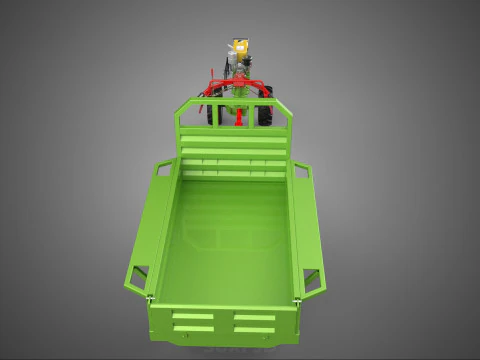 TRACTOR TRAILER TROLLEY TRANSPORT CAR CART CARGO RURAL VEHICLE 3D Model