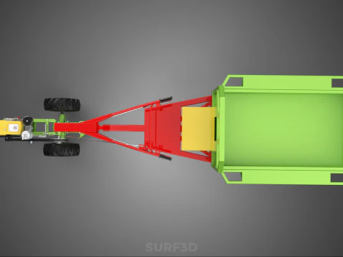 PRZYCZEPA DO TRANSPORTU NARZĘDZI POJAZD ROLNICZY CIĄGNIK W&Oacute;ZEK Model 3D