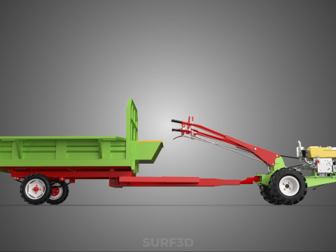 IMPLEMENTAR REBOQUE DE TRANSPORTE FAZENDA VE&Iacute;CULO AGR&Iacute;COLA CARRINHO TRATOR Modelo 3D