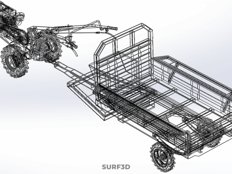 IMPLEMENTAR REBOQUE DE TRANSPORTE FAZENDA VE&Iacute;CULO AGR&Iacute;COLA CARRINHO TRATOR Modelo 3D