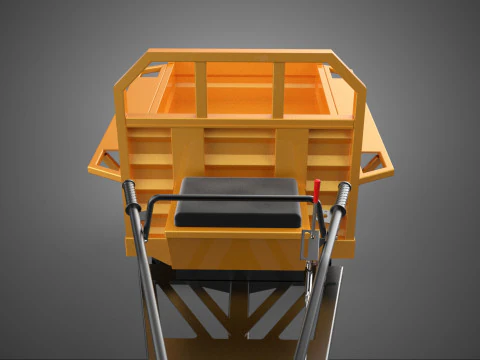 TANDEM AXLE TRAILER TRACTOR CART CARGO LOAD BED TROLLEY CAR DUMP 3D Model