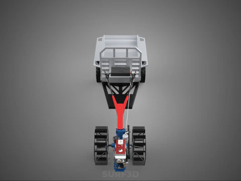 CAGE WHEEL TRACTOR VEHICLE TRAILER CART CARGO CAR TRANSPORT FARM 3D Model