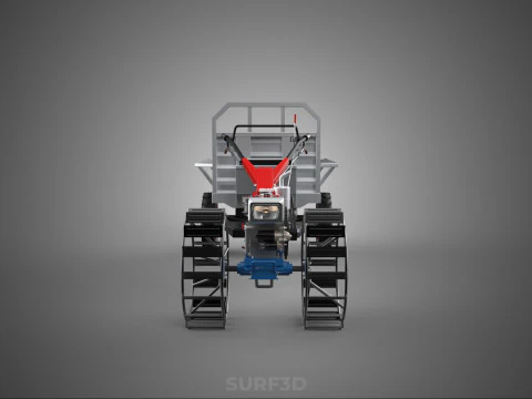 CAGE WHEEL TRACTOR VEHICLE TRAILER CART CARGO CAR TRANSPORT FARM 3D Model