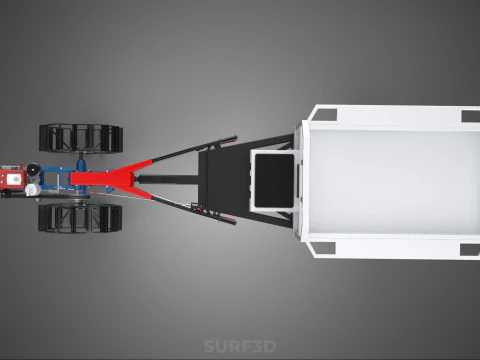CAGE WHEEL TRACTOR VEHICLE TRAILER CART CARGO CAR TRANSPORT FARM 3D Model