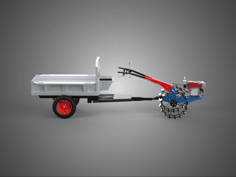 TRATTORE RIMORCHIO AUTO VEICOLO RURALE DA TRASPORTO CARRO AGRICOLO TRASPORTATORE Modello 3D