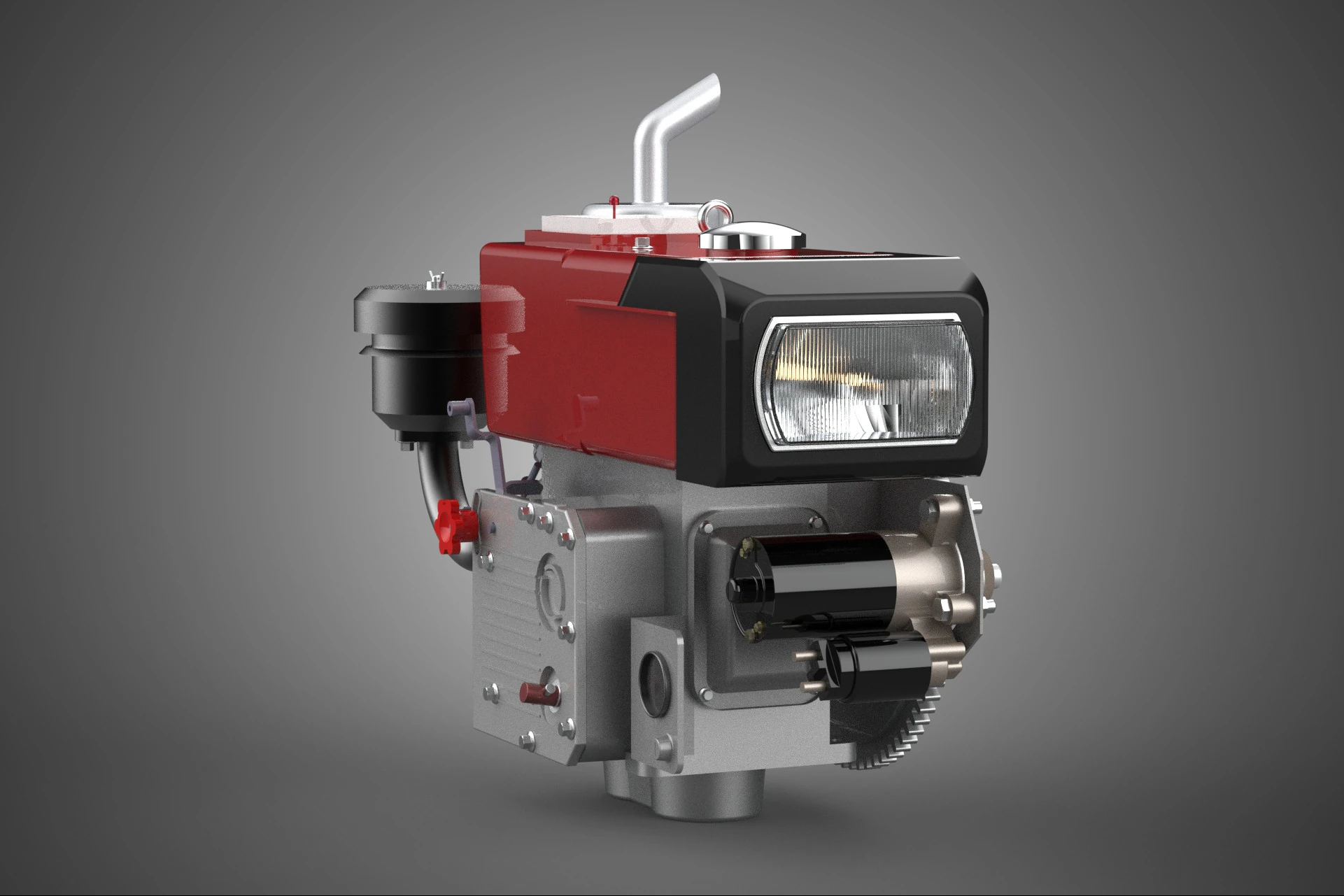 DIESEL ENGINE MACHINE HEADLIGHT HEADLAMP HEAD LAMP LIGHT BEAM 4S 3D Model .c4d .max .obj .3ds .fbx .stl .blend 