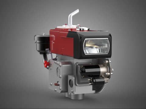 MOTEUR DIESEL MACHINE PHARE PHARE LAMPE FRONTALE FAISCEAU LUMINEUX 4S Modèle 3D