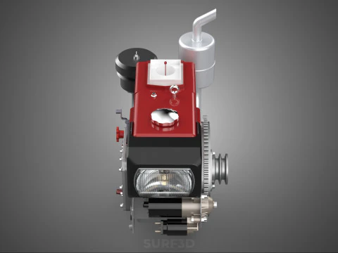 DIESEL ENGINE MACHINE HEADLIGHT HEADLAMP HEAD LAMP LIGHT BEAM 4S 3D Model