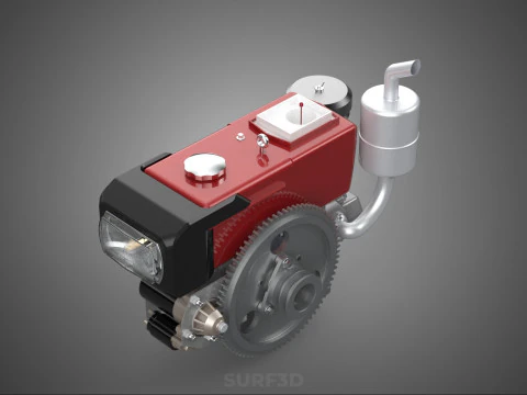 DIESEL ENGINE MACHINE HEADLIGHT HEADLAMP HEAD LAMP LIGHT BEAM 4S 3D Model