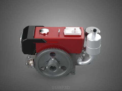 DIESEL ENGINE MACHINE HEADLIGHT HEADLAMP HEAD LAMP LIGHT BEAM 4S 3D Model