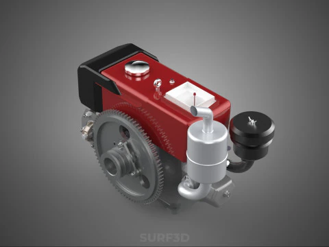 DIESEL ENGINE MACHINE HEADLIGHT HEADLAMP HEAD LAMP LIGHT BEAM 4S 3D Model