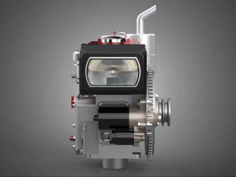 DIESEL ENGINE MACHINE HEADLIGHT HEADLAMP HEAD LAMP LIGHT BEAM 4S 3D Model