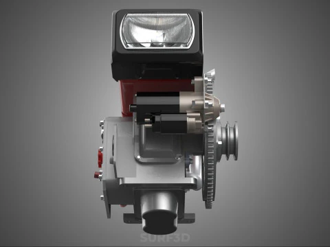DIESEL ENGINE MACHINE HEADLIGHT HEADLAMP HEAD LAMP LIGHT BEAM 4S 3D Model