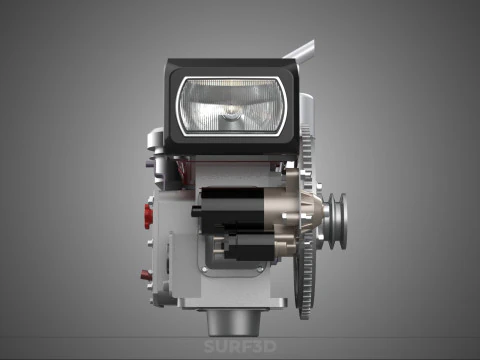 DIESEL ENGINE MACHINE HEADLIGHT HEADLAMP HEAD LAMP LIGHT BEAM 4S 3D Model