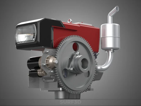 DIESEL ENGINE MACHINE HEADLIGHT HEADLAMP HEAD LAMP LIGHT BEAM 4S 3D Model