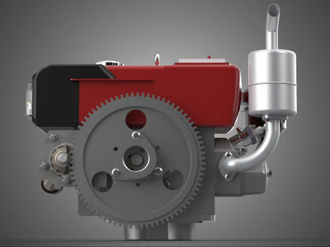 DIESEL ENGINE MACHINE HEADLIGHT HEADLAMP HEAD LAMP LIGHT BEAM 4S 3D Model