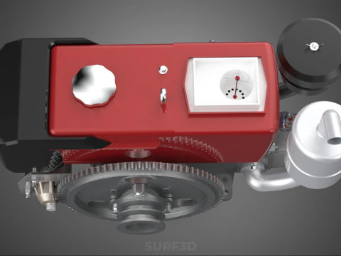 DIESEL ENGINE MACHINE HEADLIGHT HEADLAMP HEAD LAMP LIGHT BEAM 4S 3D Model