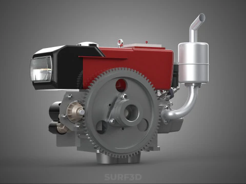 DIESEL ENGINE MACHINE HEADLIGHT HEADLAMP HEAD LAMP LIGHT BEAM 4S 3D Model