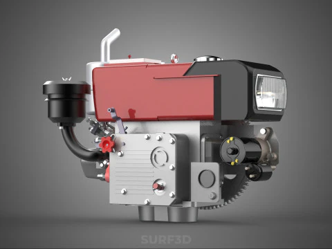 DIESEL ENGINE MACHINE HEADLIGHT HEADLAMP HEAD LAMP LIGHT BEAM 4S 3D Model