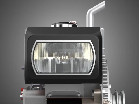 DIESEL ENGINE MACHINE HEADLIGHT HEADLAMP HEAD LAMP LIGHT BEAM 4S 3D Model