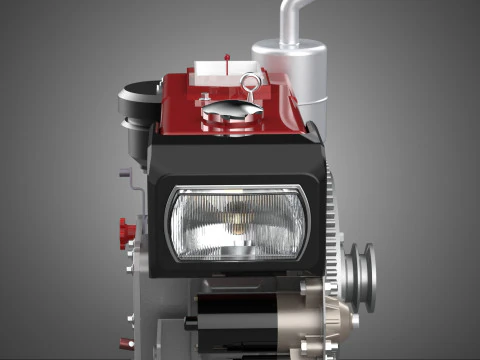 DIESEL ENGINE MACHINE HEADLIGHT HEADLAMP HEAD LAMP LIGHT BEAM 4S 3D Model