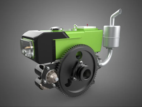 FAROL VERDE DA M&Aacute;QUINA DO MOTOR DIESEL FAROL LUZ DA L&Acirc;MPADA 4 Modelo 3D