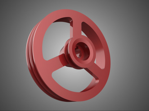 2 LANGKAH PULLEY LANGKAH DUAL DUA GANDA TRACK SHEAVE BELT Model 3D