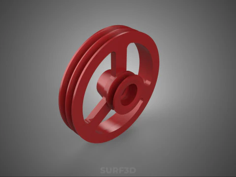 2 STEP STEPPED PULLEY DUAL TWO DOUBLE GROOVE TRACK SHEAVE BELT 3D Model