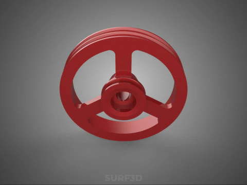 2 STEP STEPPED PULLEY DUAL TWO DOUBLE GROOVE TRACK SHEAVE BELT 3D Model