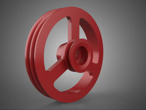 2 STEP STEPPED PULLEY DUAL TWO DOUBLE GROOVE TRACK SHEAVE BELT 3D Model