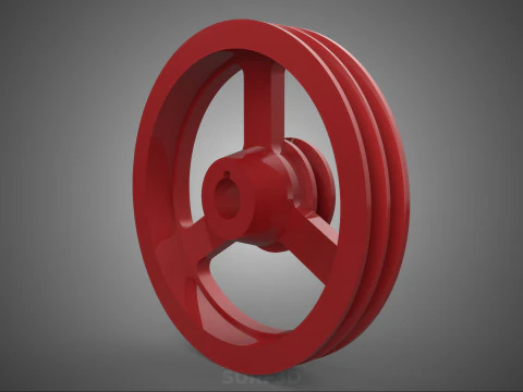 2 STEP STEPPED PULLEY DUAL TWO DOUBLE GROOVE TRACK SHEAVE BELT 3D Model