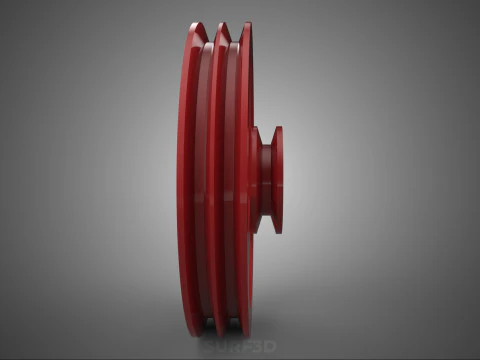 2 STEP STEPPED PULLEY DUAL TWO DOUBLE GROOVE TRACK SHEAVE BELT 3D Model