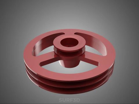 2 STEP STEPPED PULLEY DUAL TWO DOUBLE GROOVE TRACK SHEAVE BELT 3D Model